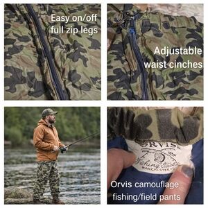 Vintage Orvis Men's Green Camouflge Insulated Hunting Pants